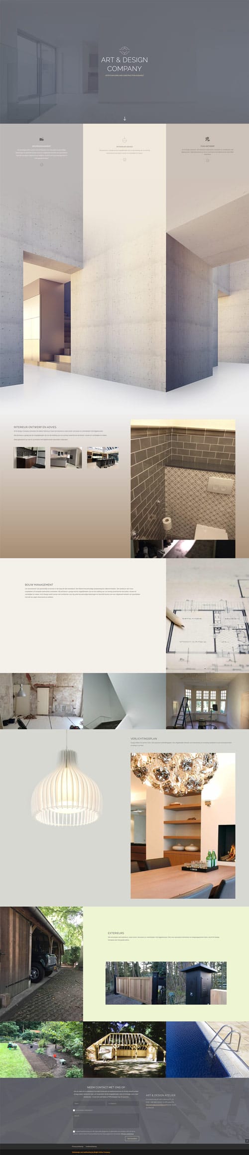 Schermafbeelding van de website Art & Design Company