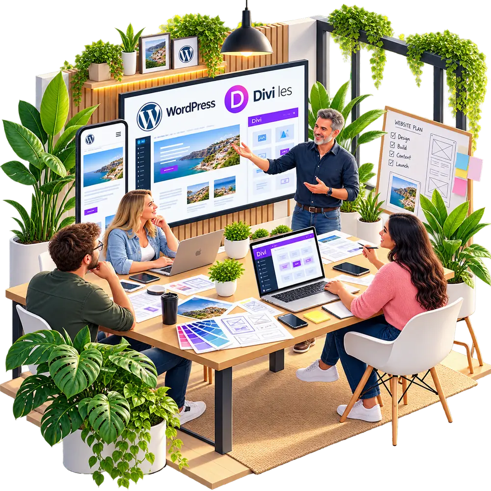 Een training WordPress Divi 5 met een kleine groep of individueel werken aan je eigen website.