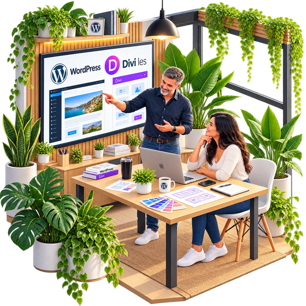 Een training WordPress Divi 5 met een kleine groep of individueel werken aan je eigen website.